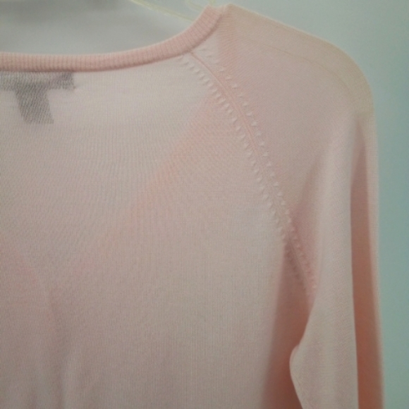Vintage DKNY Petite Pink 100% Cotton Cardigan Formal Wedding Career S - Picture 4 of 8